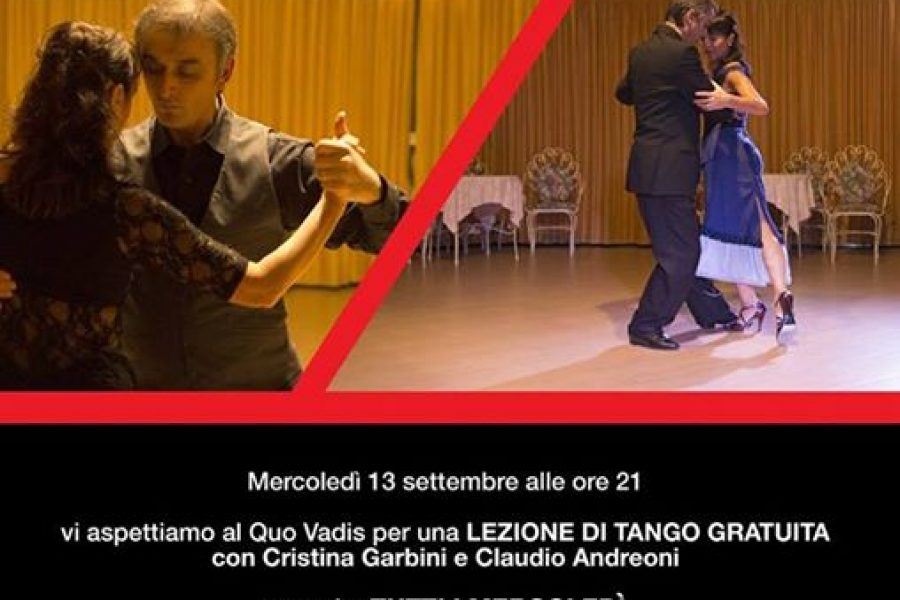 mercoledì 13 settembre, ore 21 al Quo Vadis di Ferrara, LEZIONE GRATUITA  aperta a tutti coloro che vogliono immergersi nella magica atmosfera del ballo più bello di sembre!