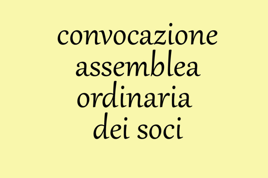CONVOCAZIONE ASSEMBLEA ORDINARIA DEI SOCI
